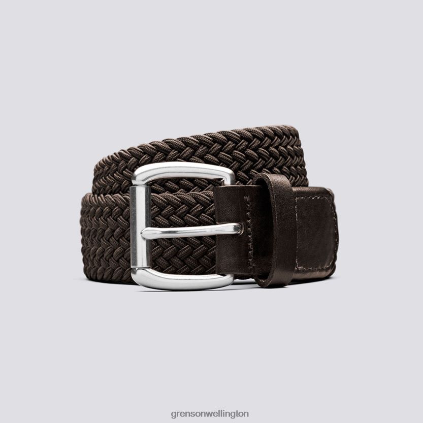Unisex Dark Brown WOVEN BELT Grenson R46060521 Accessories