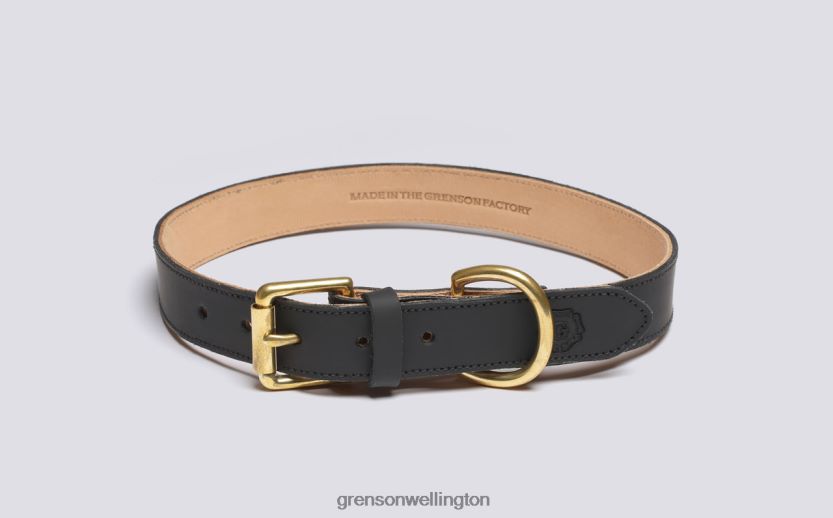 Unisex Black LARGE DOG COLLAR Grenson R46060545 Dog Accessories