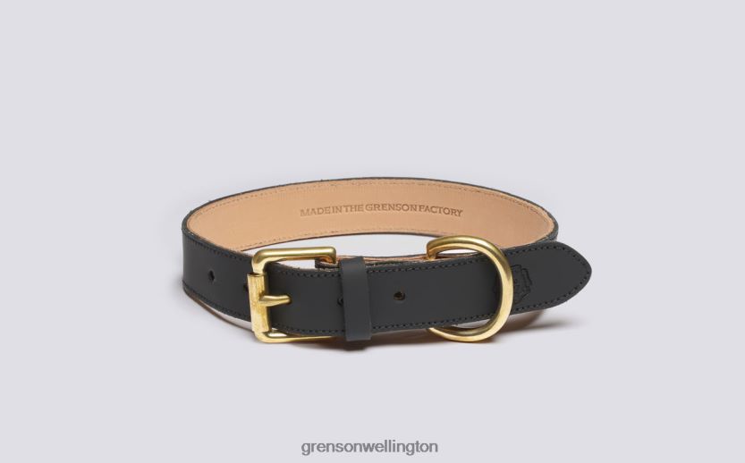 Unisex Black MEDIUM DOG COLLAR Grenson R46060547 Dog Accessories