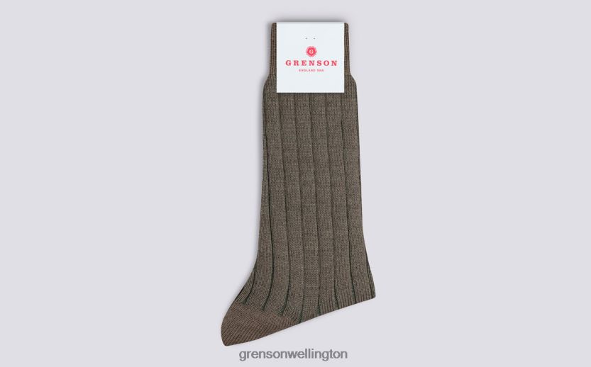 Men Beige PLAIN RIB SOCK Grenson R46060455 Accessories