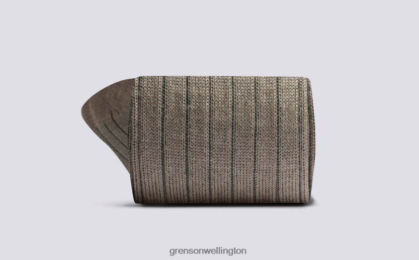 Men Beige PLAIN RIB SOCK Grenson R46060455 Accessories