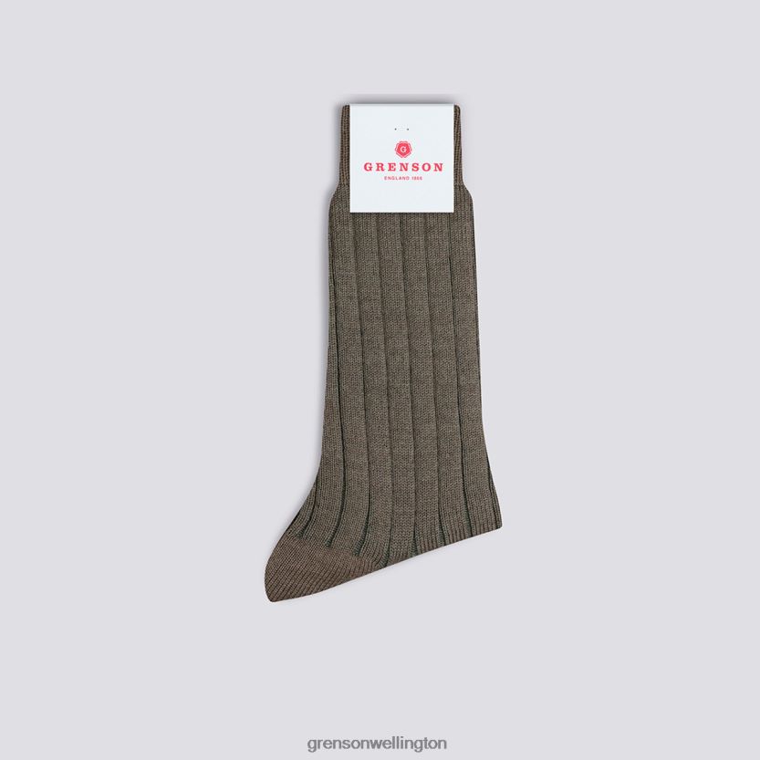 Men Beige PLAIN RIB SOCK Grenson R46060455 Accessories
