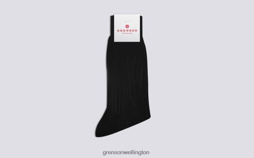 Men Black PLAIN RIB SOCK Grenson R46060460 Accessories