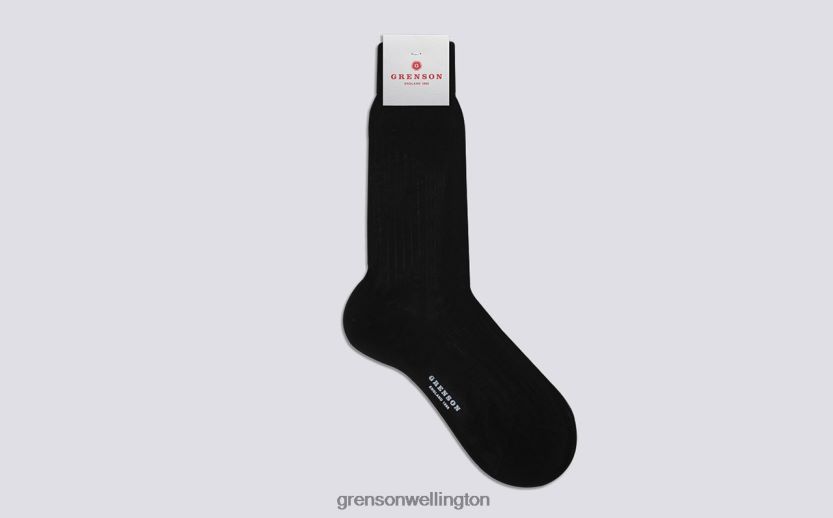 Men Black PLAIN RIB SOCK Grenson R46060460 Accessories