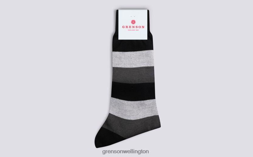 Men Black WIDE STRIPE SOCK Grenson R46060485 Accessories