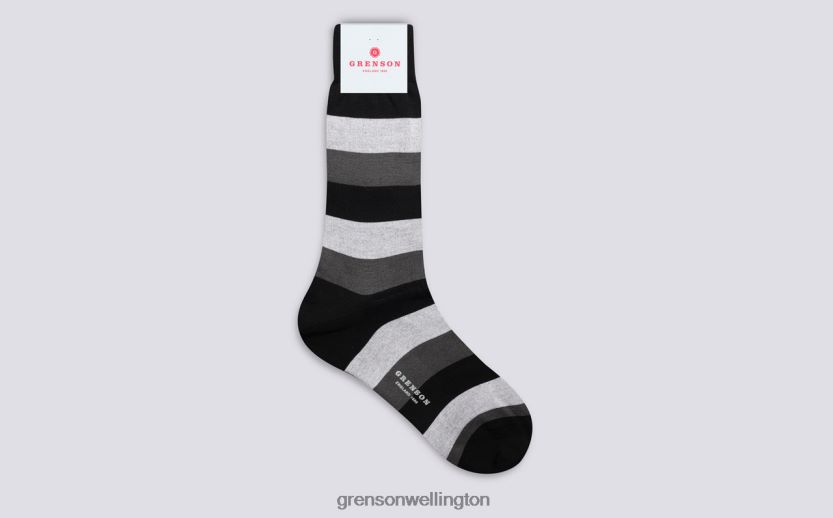 Men Black WIDE STRIPE SOCK Grenson R46060485 Accessories