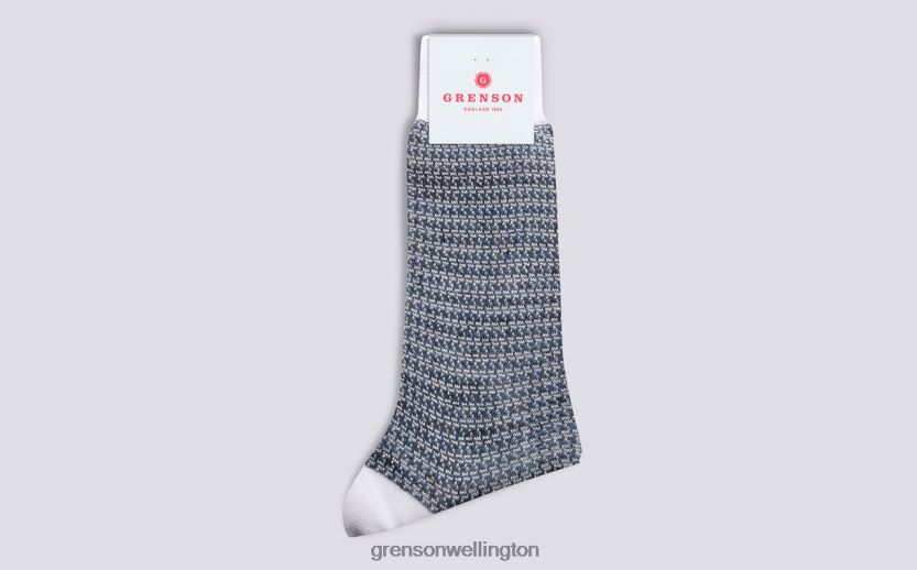 Men Blue MINI BLOCK CHAIN SOCK Grenson R46060490 Accessories