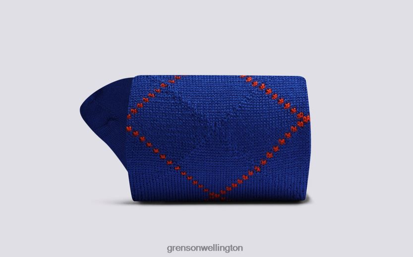 Men Blue SIMPLE ARGYLE SOCK Grenson R46060462 Accessories