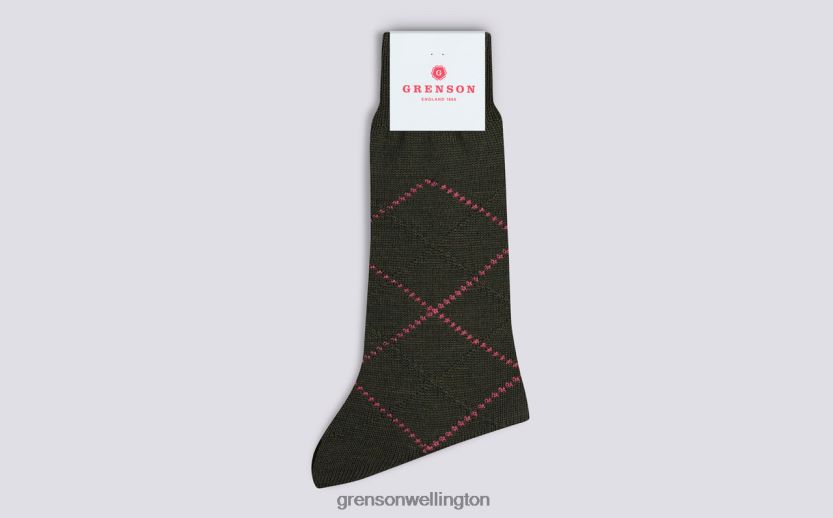 Men Green SIMPLE ARGYLE SOCK Grenson R46060463 Accessories