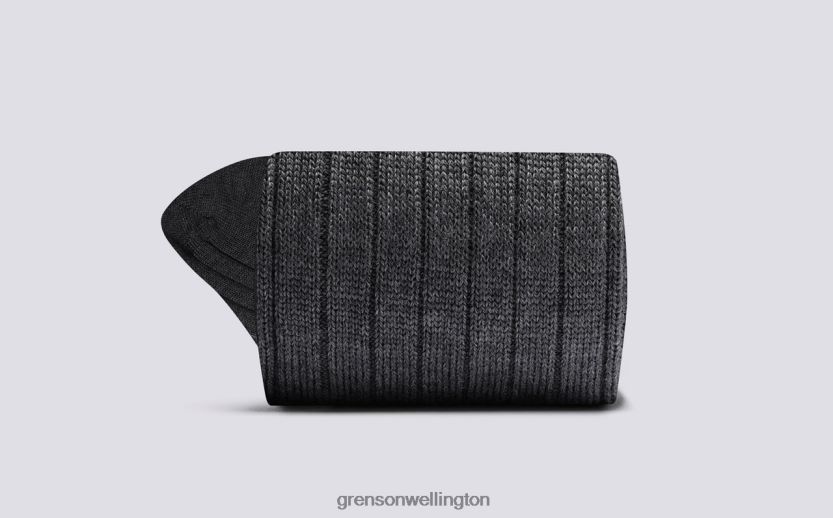 Men Grey PLAIN RIB SOCK Grenson R46060456 Accessories