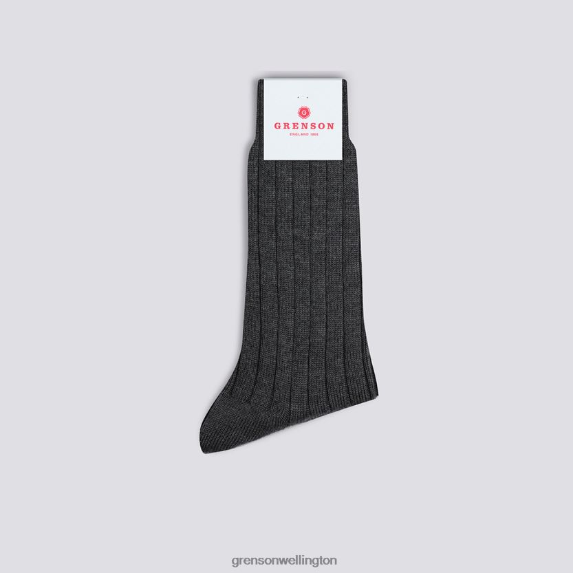Men Grey PLAIN RIB SOCK Grenson R46060456 Accessories