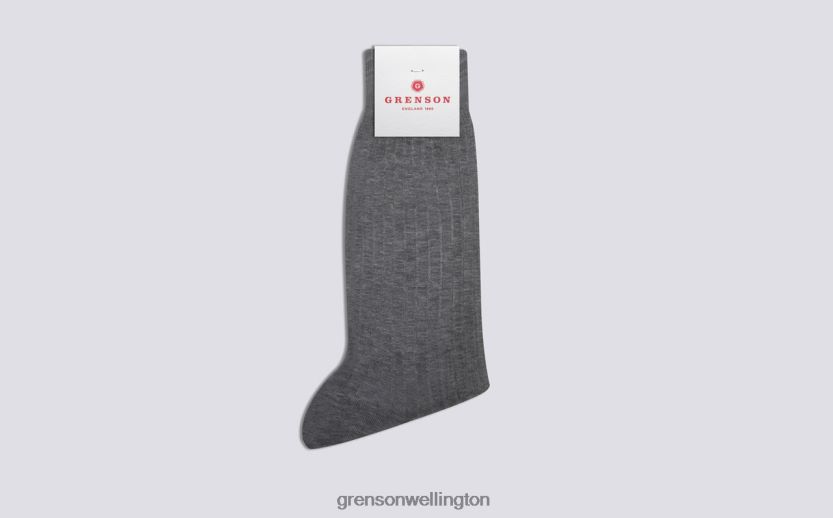Men Grey PLAIN RIB SOCK Grenson R46060457 Accessories