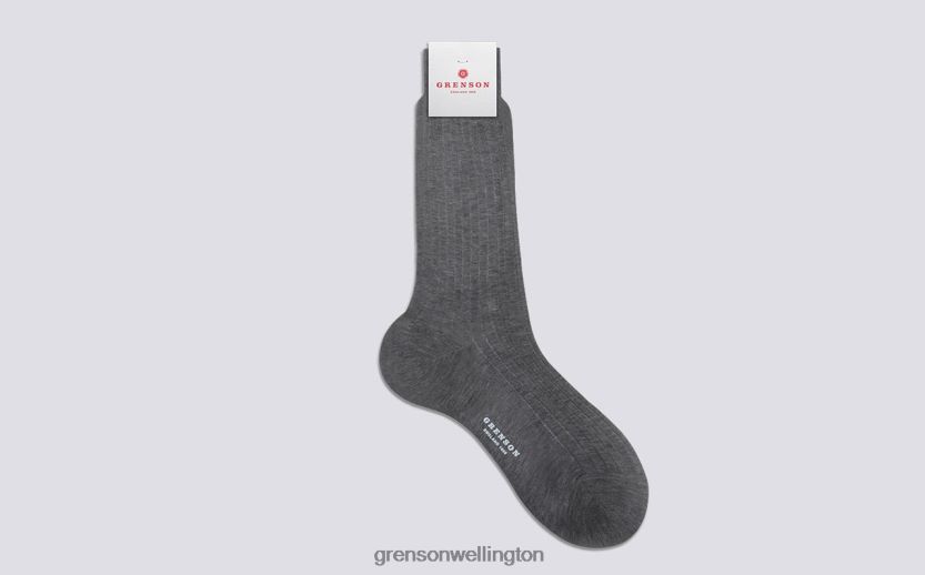 Men Grey PLAIN RIB SOCK Grenson R46060457 Accessories