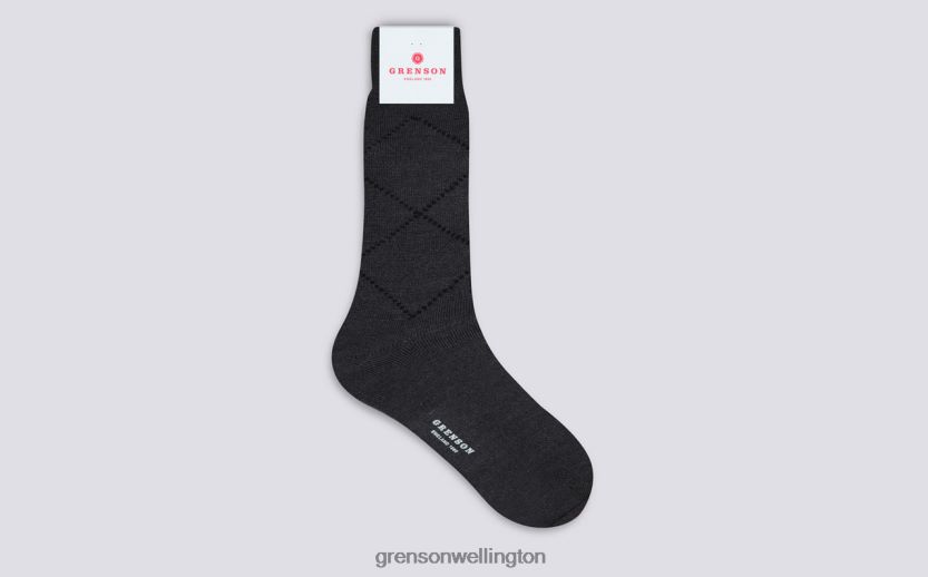 Men Grey SIMPLE ARGYLE SOCK Grenson R46060464 Accessories