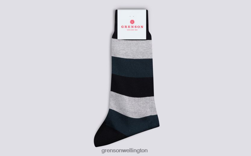 Men Navy WIDE STRIPE SOCK Grenson R46060487 Accessories