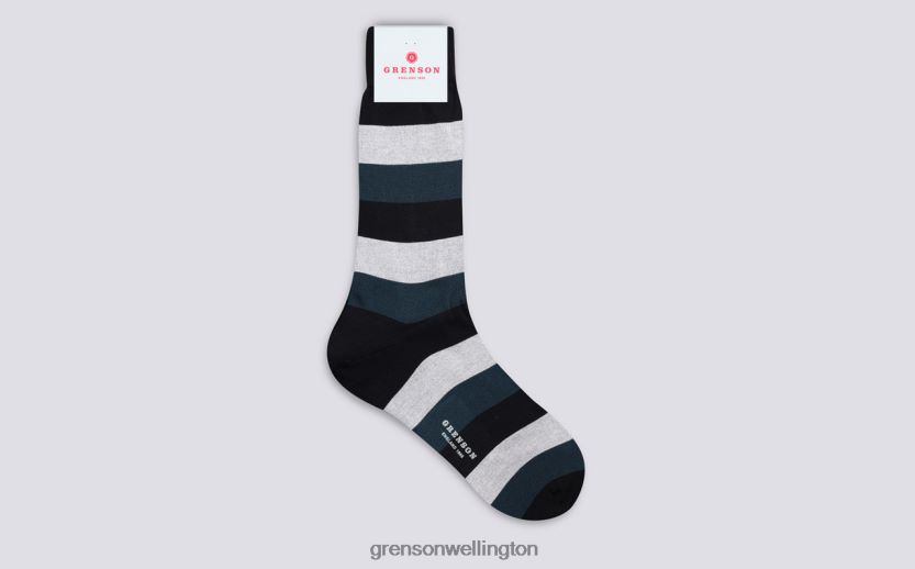 Men Navy WIDE STRIPE SOCK Grenson R46060487 Accessories