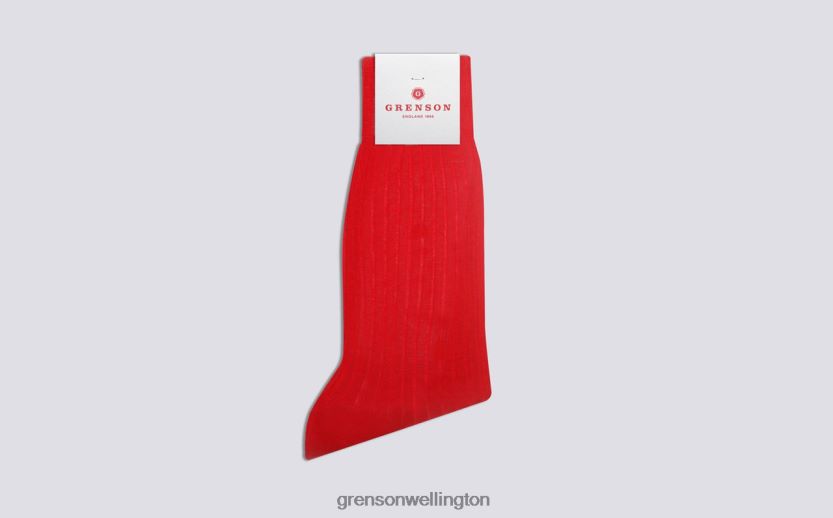 Men Red PLAIN RIB SOCK Grenson R46060459 Accessories