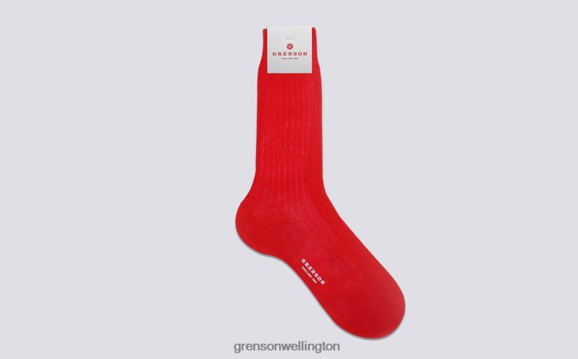 Men Red PLAIN RIB SOCK Grenson R46060459 Accessories
