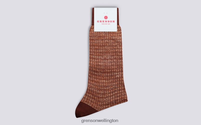 Men Rust MINI BLOCK CHAIN SOCK Grenson R46060491 Accessories