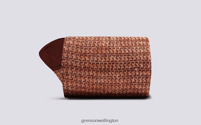 Men Rust MINI BLOCK CHAIN SOCK Grenson R46060491 Accessories