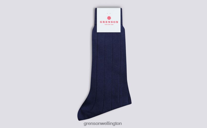 Unisex Blue WIDE RIB SOCK Grenson R46060494 Accessories