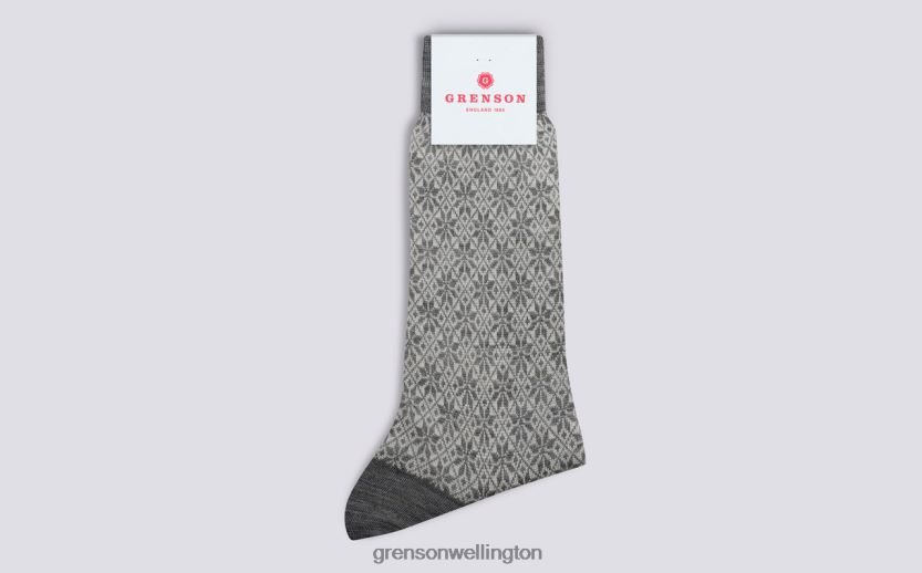 Women Grey FAIRISLE SNOWFLAKE SOCK Grenson R46060470 Accessories