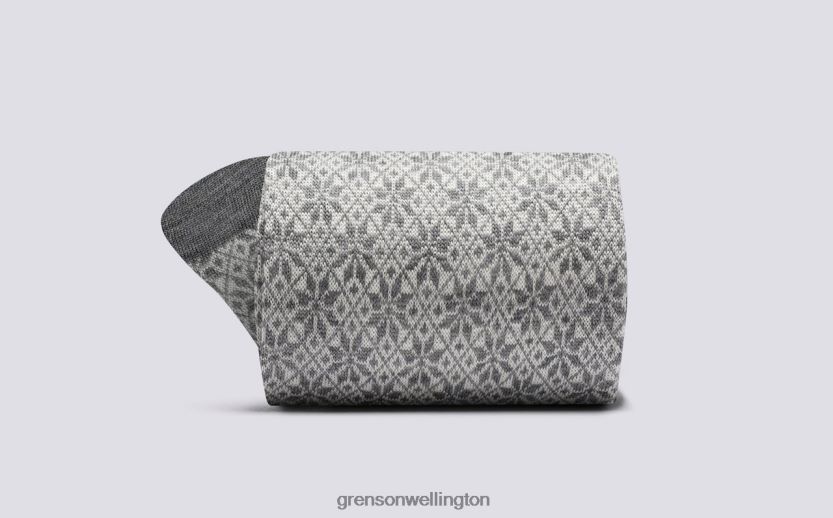 Women Grey FAIRISLE SNOWFLAKE SOCK Grenson R46060470 Accessories