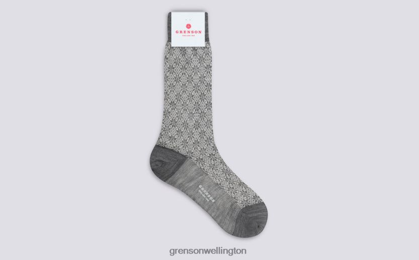 Women Grey FAIRISLE SNOWFLAKE SOCK Grenson R46060470 Accessories