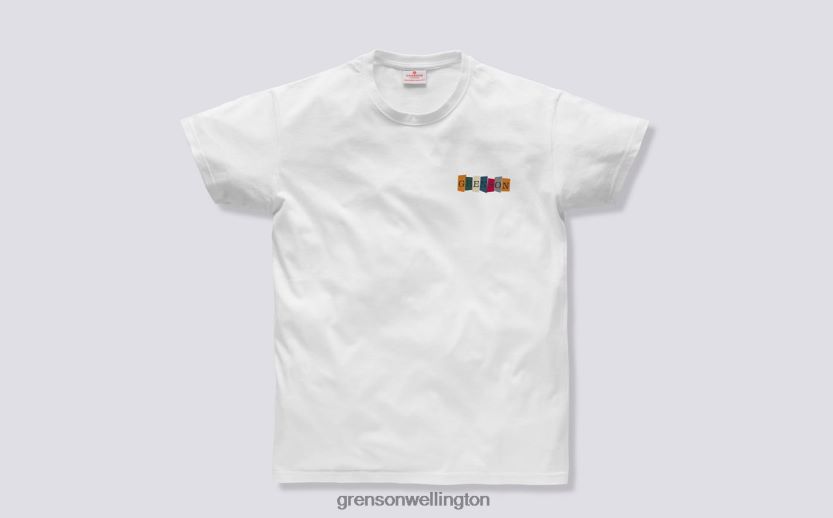 Unisex White MULTI BLOCK T-SHIRT Grenson R46060528 Clothes