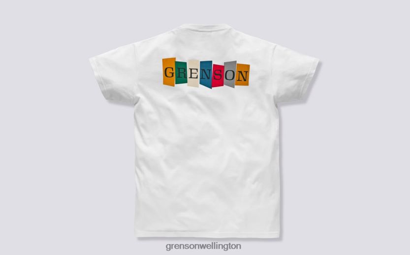 Unisex White MULTI BLOCK T-SHIRT Grenson R46060528 Clothes