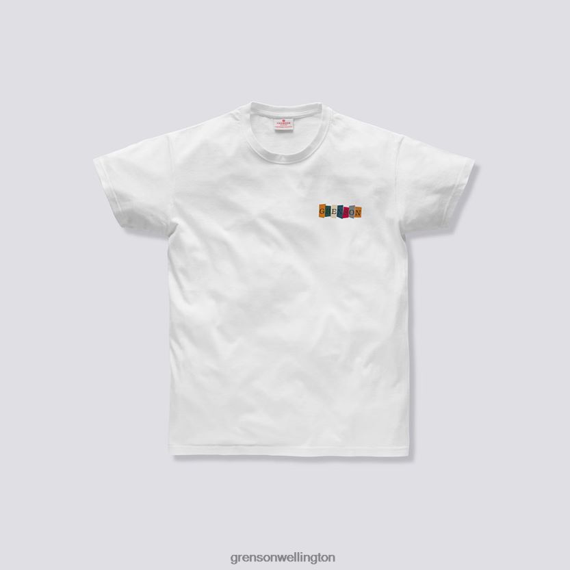 Unisex White MULTI BLOCK T-SHIRT Grenson R46060528 Clothes