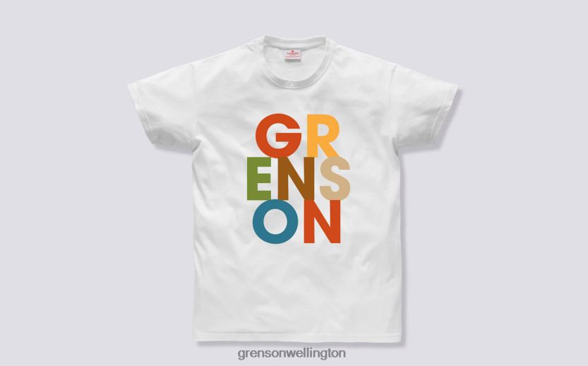 Unisex White TEXT T-SHIRT Grenson R46060527 Clothes