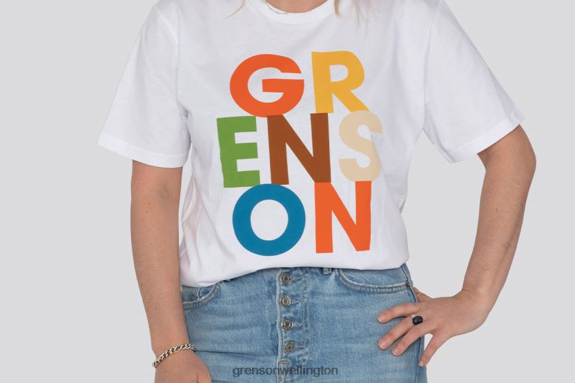 Unisex White TEXT T-SHIRT Grenson R46060527 Clothes
