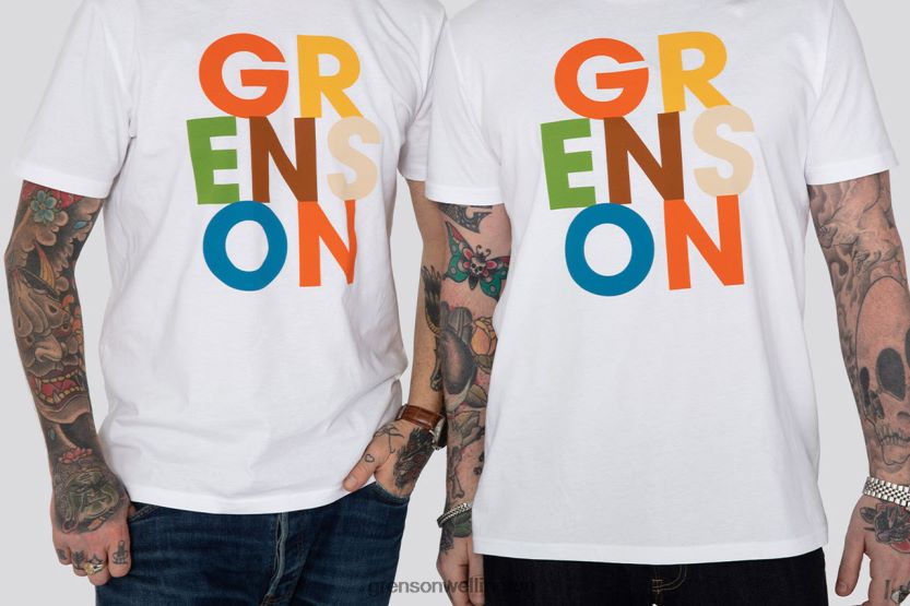 Unisex White TEXT T-SHIRT Grenson R46060527 Clothes