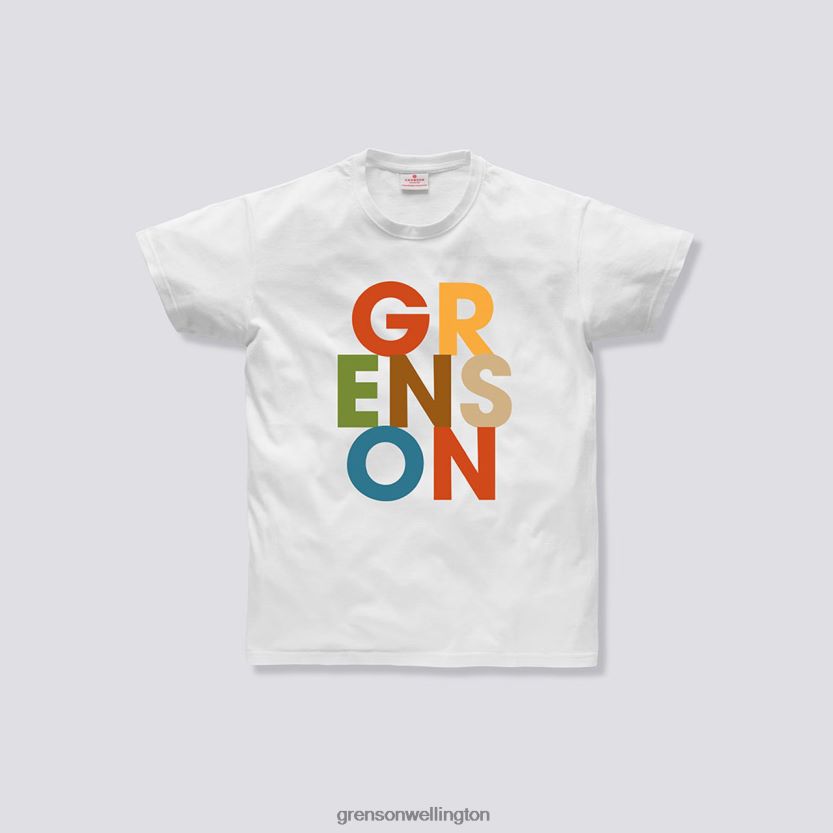 Unisex White TEXT T-SHIRT Grenson R46060527 Clothes