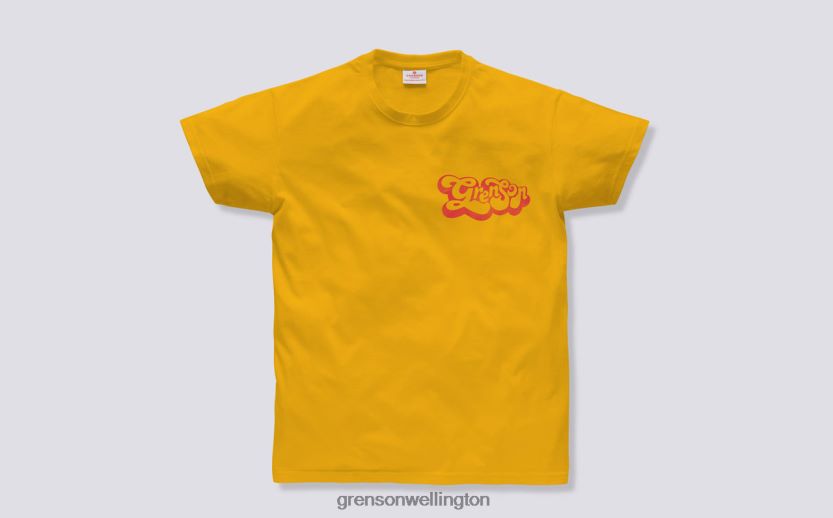 Unisex Yellow SCRIPT T-SHIRT Grenson R46060525 Clothes