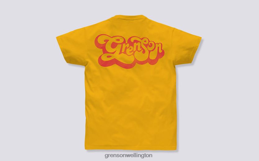 Unisex Yellow SCRIPT T-SHIRT Grenson R46060525 Clothes