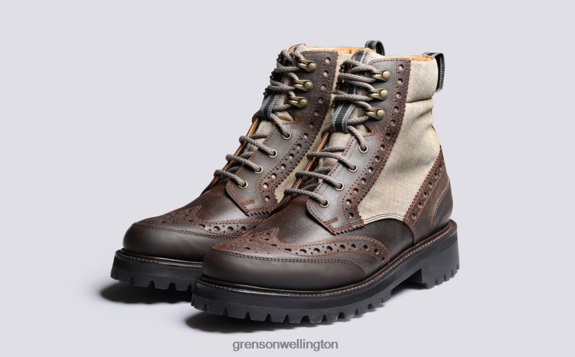 Men Brown FRED TECH Grenson R4606029 Boots