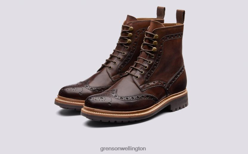 Men Dark Brown FRED Grenson R460601 Boots