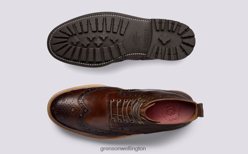 Men Dark Brown FRED Grenson R460601 Boots