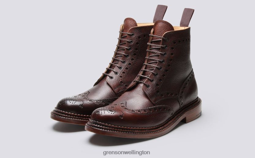Men Dark Brown FRED Grenson R4606036 Boots