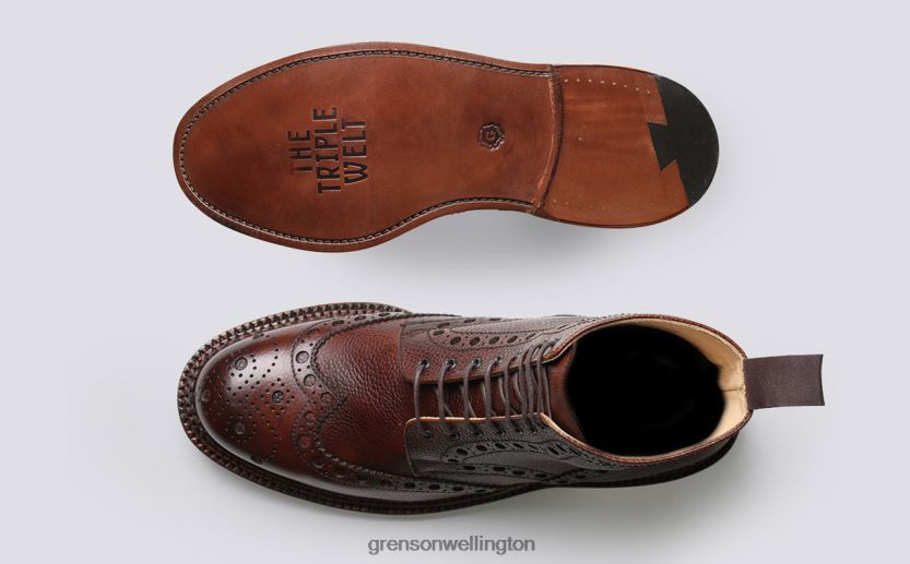 Men Dark Brown FRED Grenson R4606036 Boots