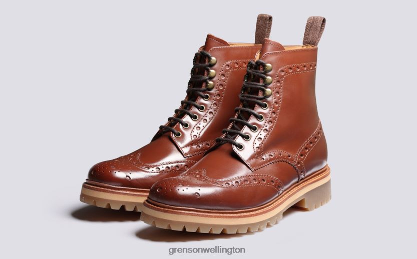 Men Tan FRED Grenson R4606015 Boots