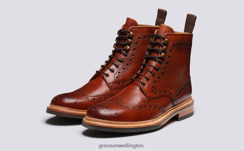 Men Tan FRED Grenson R4606033 Boots