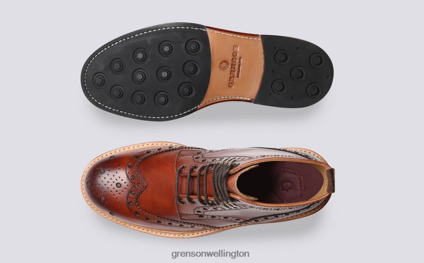 Men Tan FRED Grenson R4606033 Boots