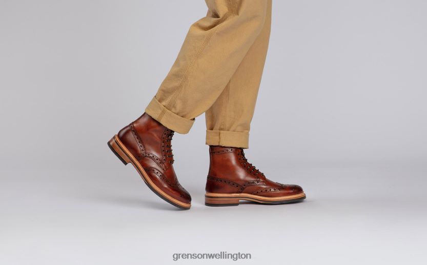 Men Tan FRED Grenson R4606033 Boots