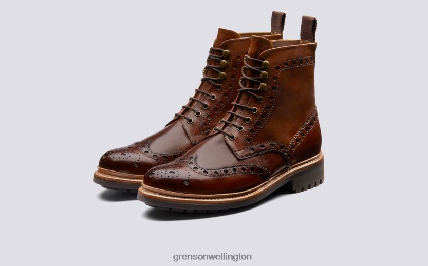 Men Tan FRED Grenson R4606034 Boots