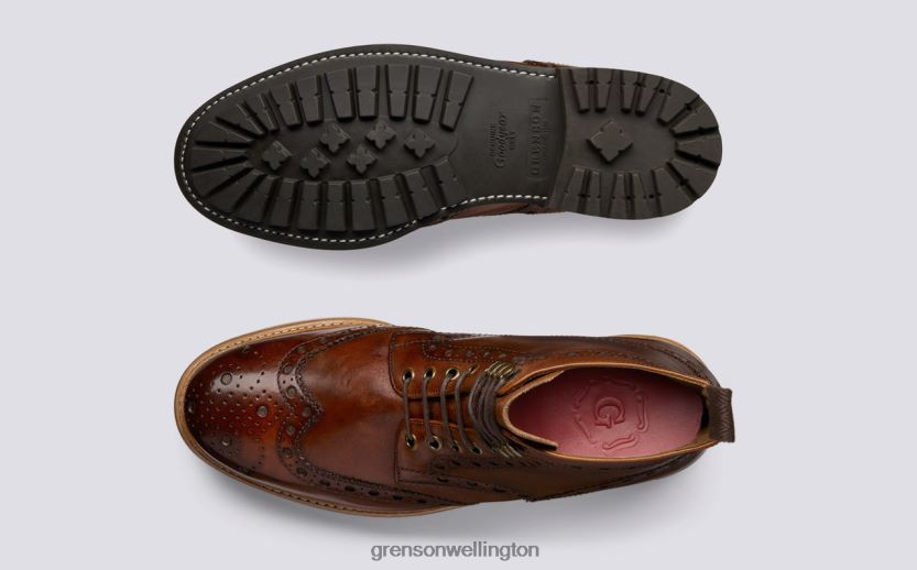 Men Tan FRED Grenson R4606034 Boots
