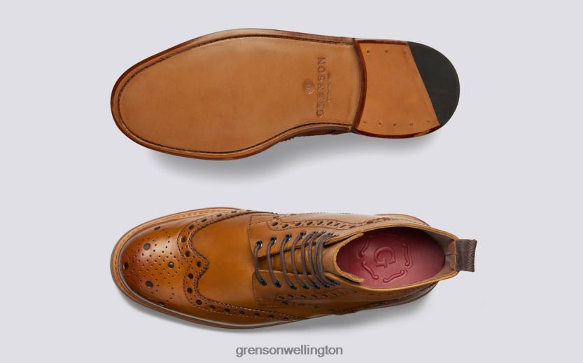 Men Tan FRED Grenson R460603 Boots