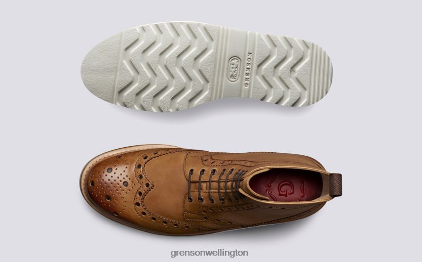 Men Tan FRED Grenson R460607 Boots